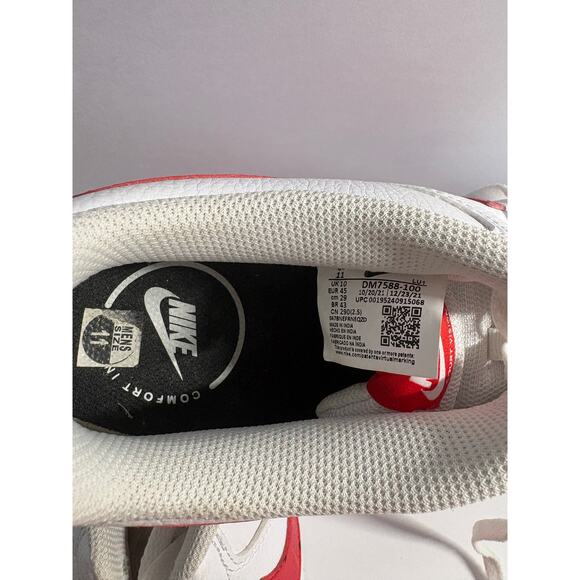Nike Court Vision Low Sneakers White Red Men’s Size 11 Leather Lace-Up